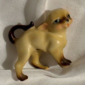 Vintage Siamese Cat. Dollhouse Cat. Mini Collector Cat. Hard plastic.